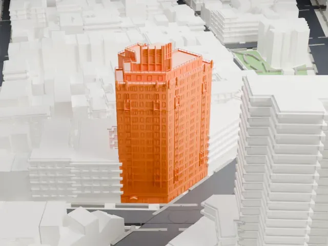 302 West 12th Street model, North view