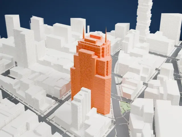32 Avenue of the Americas model, North view