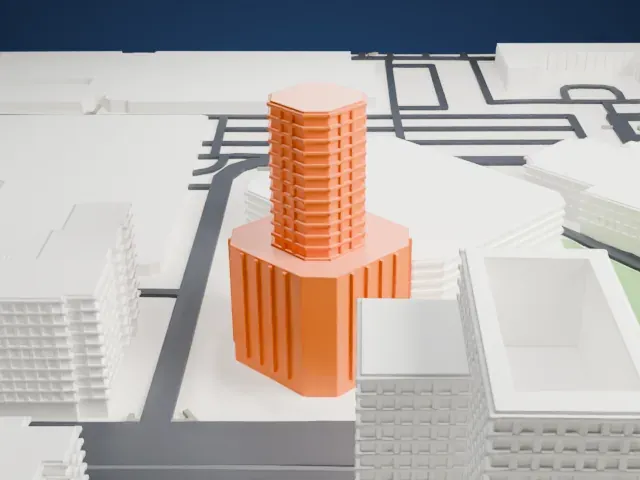 3200 Central model, East view