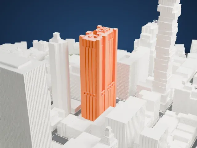 33 Thomas Street model, East view
