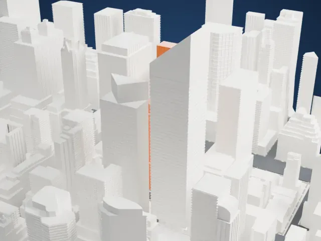 345 Park Avenue model, East view