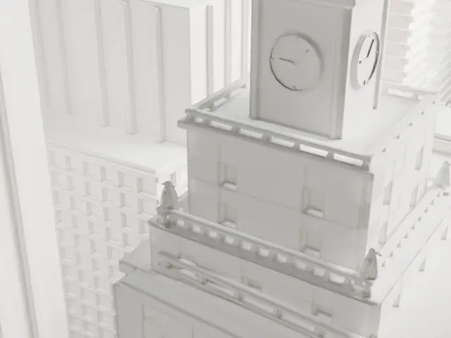 361 Broadway model, South view