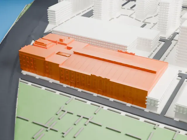 369th Regiment Armory model, North view