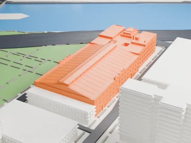 369th Regiment Armory model, West view