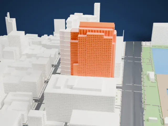 388 Greenwich Street model, North view