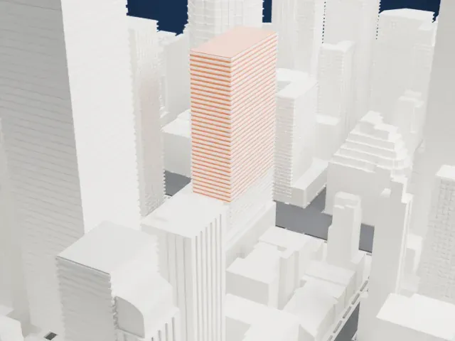 399 Park Avenue model, East view