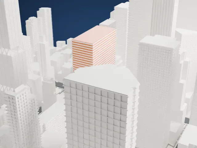 399 Park Avenue model, West view
