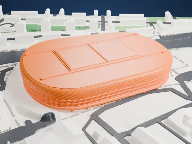 3Arena (Stockholm) model, West view