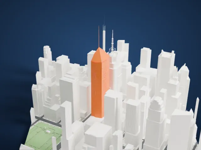 4 Times Square model, East view