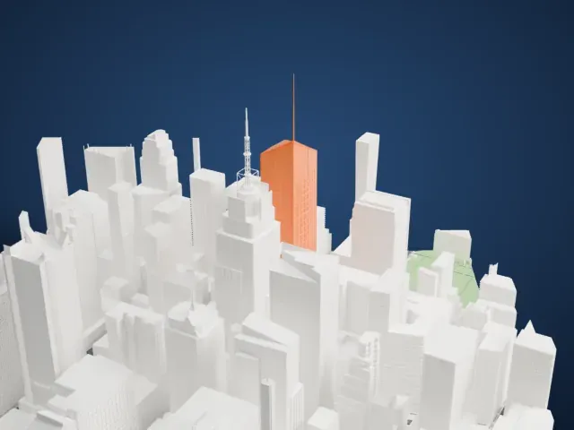 4 Times Square model, West view