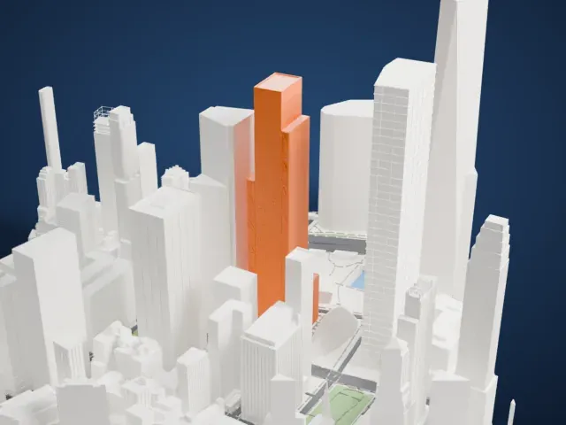 4 World Trade Center model, East view