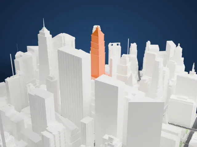 40 Wall Street model, North view