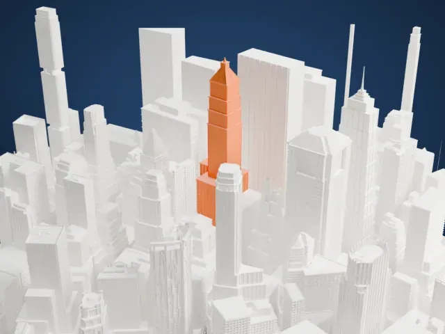 40 Wall Street model, South view