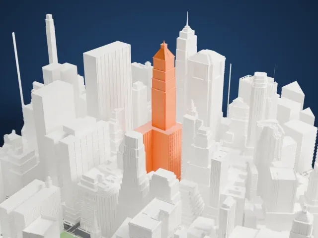 40 Wall Street model, West view