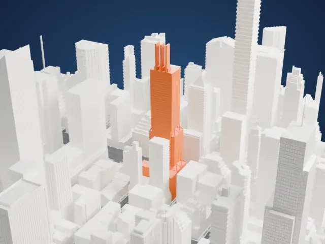 425 Park Avenue model, East view