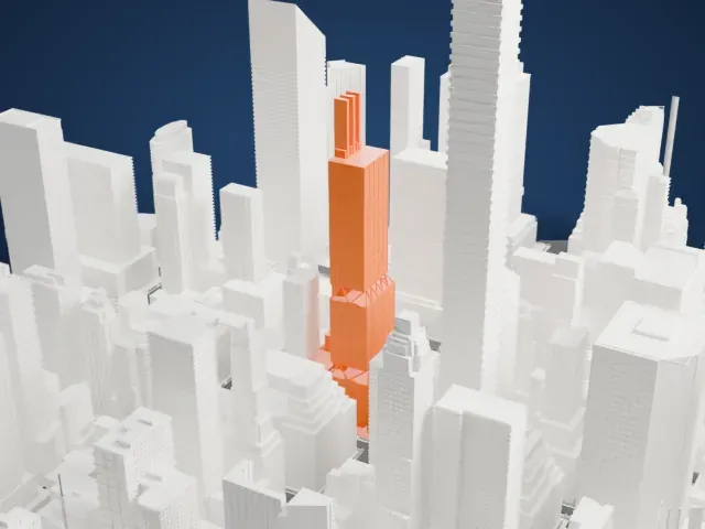 425 Park Avenue model, North view