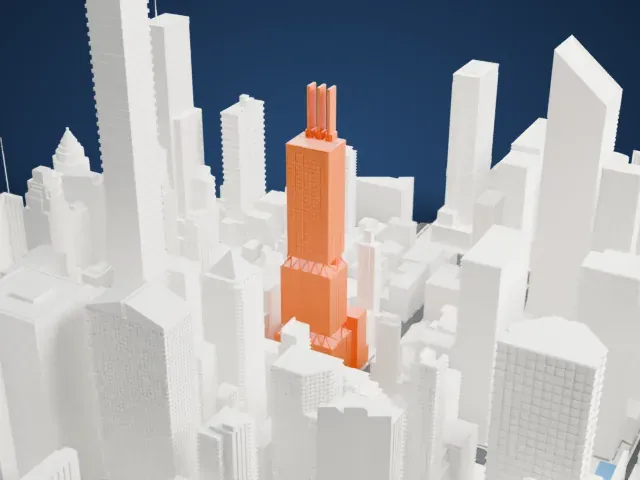 425 Park Avenue model, West view