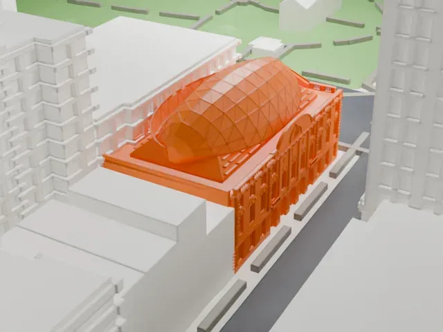 44 Union Square model, East view