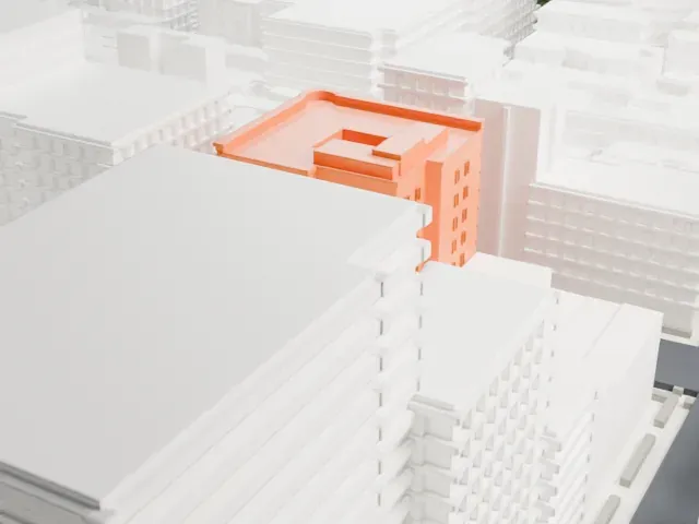45 East 66th Street model, East view