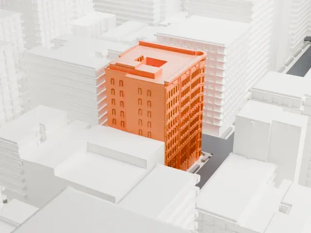 45 East 66th Street model, North view