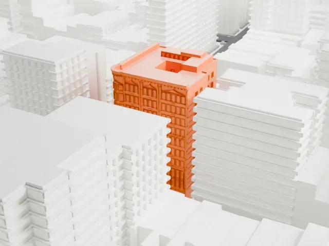 45 East 66th Street model, South view
