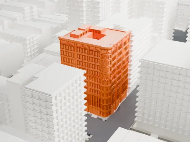 45 East 66th Street model, West view