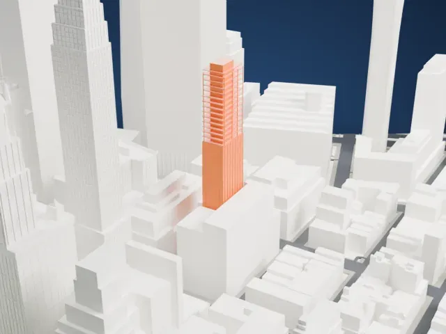 45 Park Place model, East view