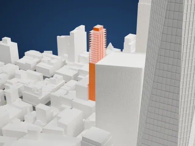 45 Park Place model, West view