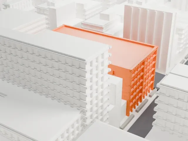 462 Broadway model, North view