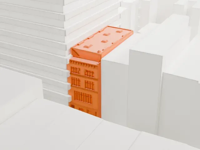 49 East 80th Street model, South view
