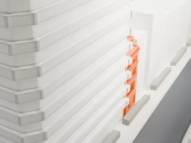 49 East 80th Street model, West view