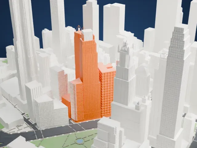 5 Beekman Street model, North view