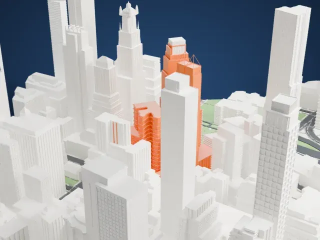 5 Beekman Street model, South view