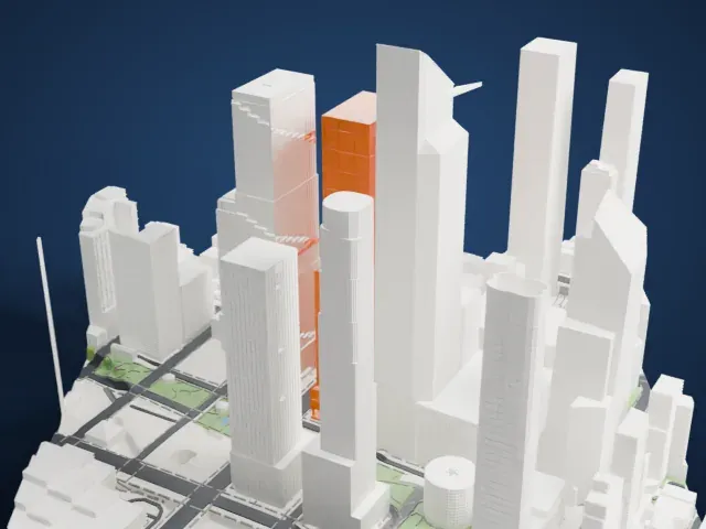 50 Hudson Yards model, West view