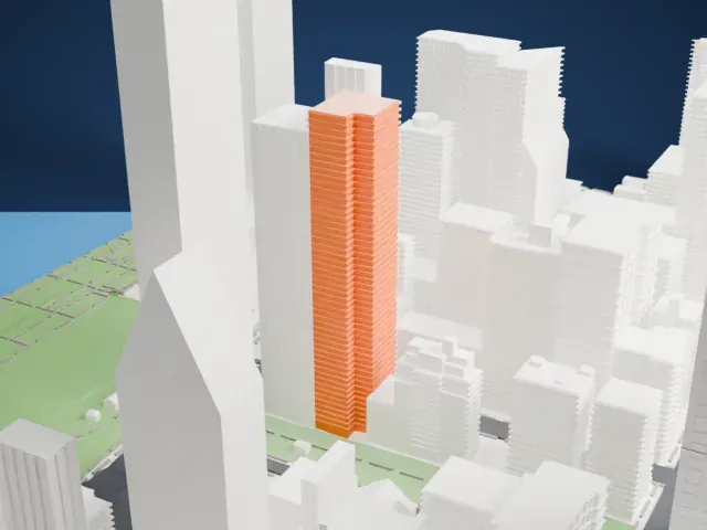 50 United Nations Plaza model, North view