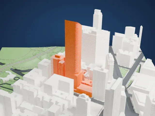 50 West 66th Street model, North view