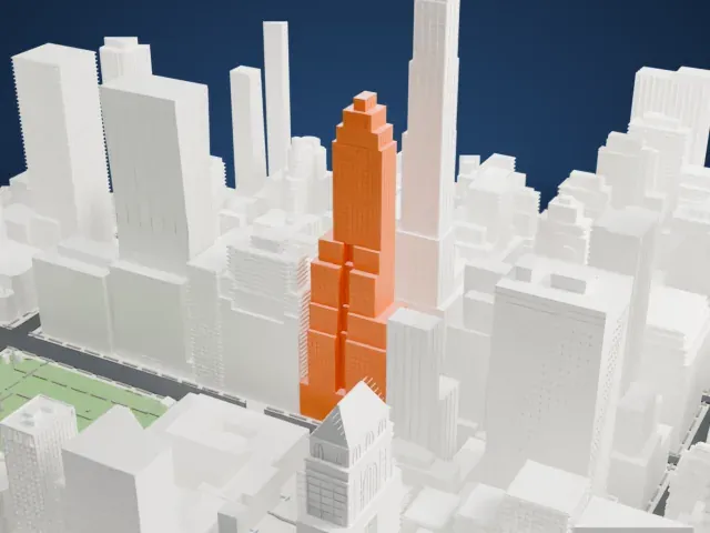 500 Fifth Avenue model, South view