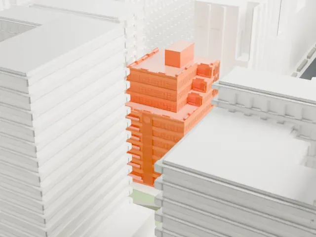 508 West 24th Street model, East view