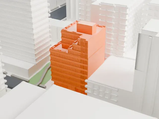 508 West 24th Street model, North view