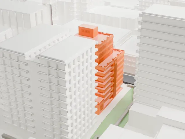 508 West 24th Street model, South view