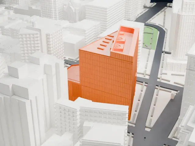 51 Astor Place model, North view