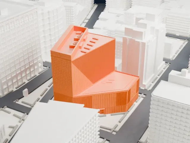 51 Astor Place model, South view