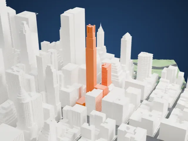 520 Park Avenue model, East view