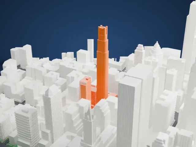 520 Park Avenue model, West view