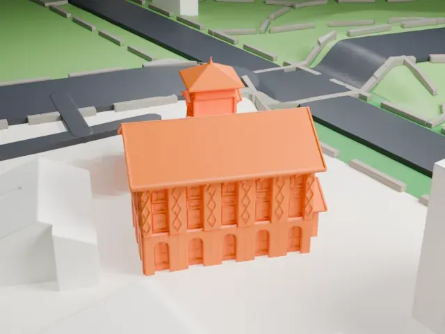 52nd Police Precinct Station model, East view