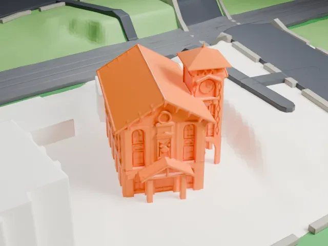 52nd Police Precinct Station model, North view
