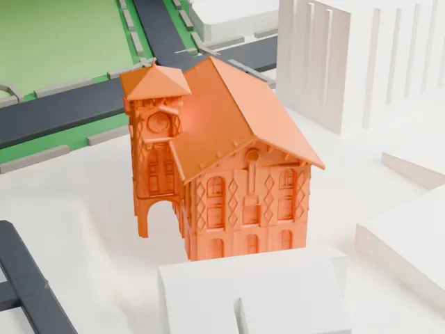 52nd Police Precinct Station model, South view