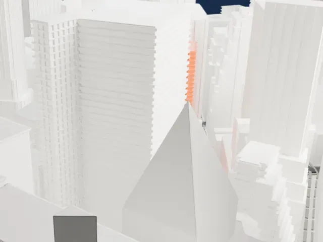 55 Broad Street model, North view