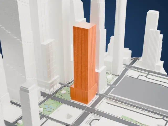 55 Hudson Yards model, North view