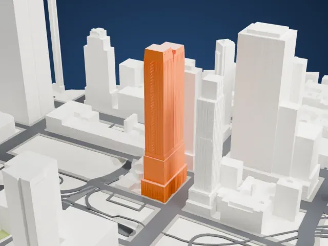 555TEN model, South view